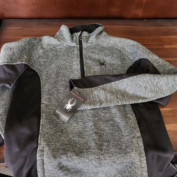 Spyder Men Outbound 1/4 CORE Sweater Polar Marble Size S - Picture 3 of 5